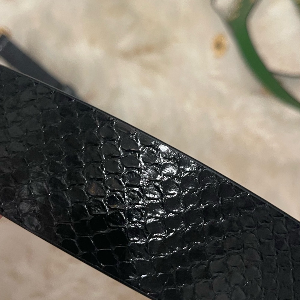 Genuine snake skin. Black. Real leather. Use as handbag strap or belt.